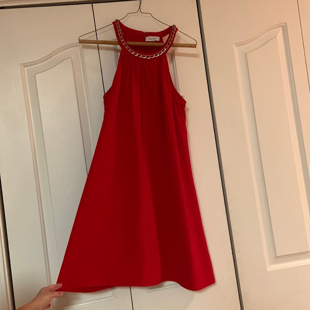 Calvin Klein Red sleeveless dress